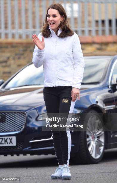 Catherine, Duchess of Cambridge visits The Wimbledon Junior Tennis Initiative at Bond Primary School on January 17, 2018 in London, England.