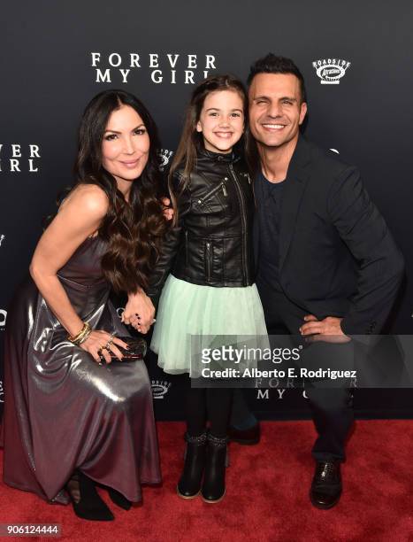 Director Bethany Ashton Wolf, actress Abby Ryder Fortson and producer Pete Shilaimon attend the premiere of Roadside Attractions' "Forever My Girl"...