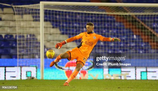 Ben Hamer of Leicester City during the Checkatrade Trophy tie between Oldham Athletic and Leicester City at Boundary Park, on January 17th, 2018 in...