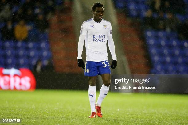 Fousseni Diabate of Leicester City during the Checkatrade Trophy tie between Oldham Athletic and Leicester City at Boundary Park, on January 17th,...