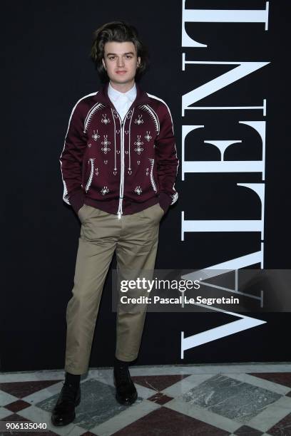 Joe Keery attends the Valentino Menswear Fall/Winter 2018-2019 show as part of Paris Fashion Week on January 17, 2018 in Paris, France.