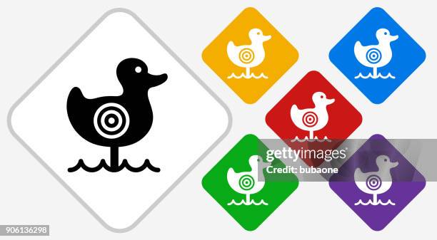 shooting duck game color diamond vector icon - duck shooting game stock illustrations