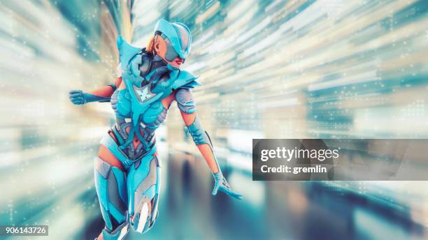 fantasy character action - bionic woman stock pictures, royalty-free photos & images