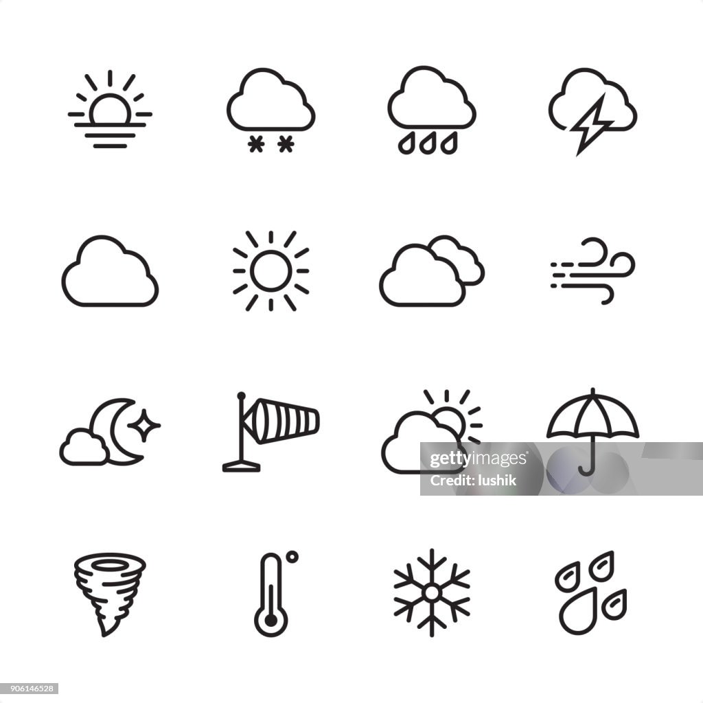 Weather - outline icon set