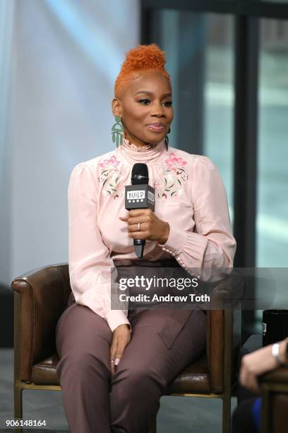 Anika Noni Rose visits Build at Build Studio on January 17, 2018 in New York City.