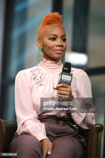 Anika Noni Rose visits Build at Build Studio on January 17, 2018 in New York City.