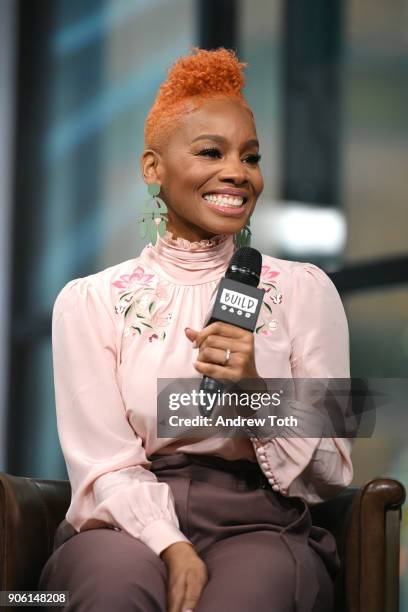 Anika Noni Rose visits Build at Build Studio on January 17, 2018 in New York City.