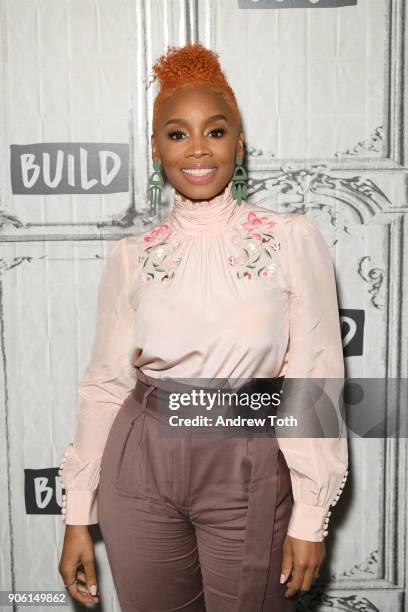 Anika Noni Rose visits Build at Build Studio on January 17, 2018 in New York City.