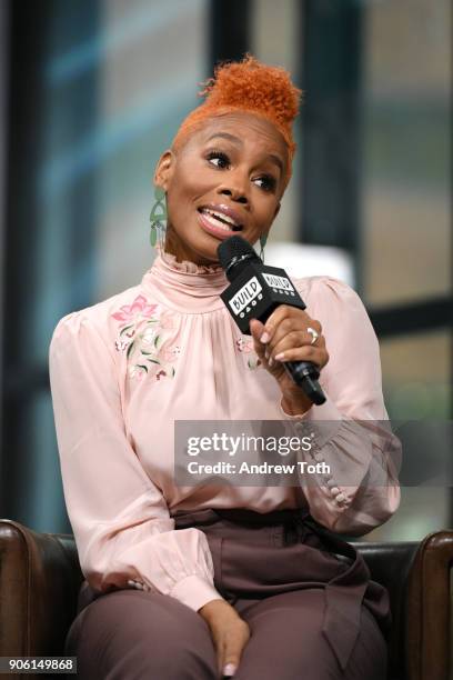 Anika Noni Rose visits Build at Build Studio on January 17, 2018 in New York City.