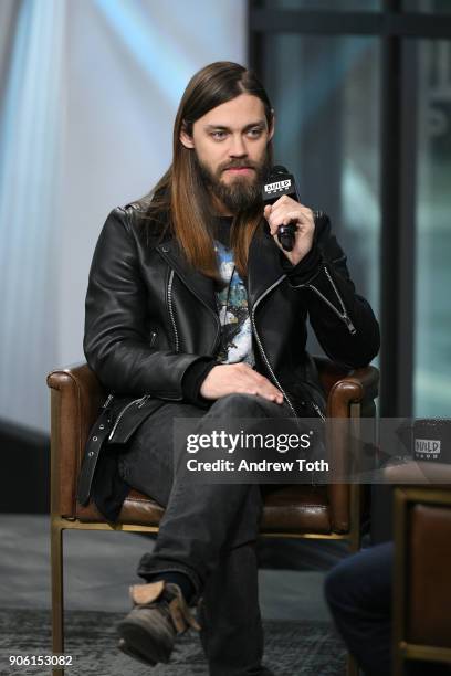 Tom Payne visits Build at Build Studio on January 17, 2018 in New York City.