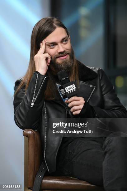 Tom Payne visits Build at Build Studio on January 17, 2018 in New York City.