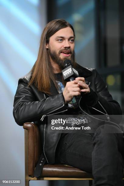 Tom Payne visits Build at Build Studio on January 17, 2018 in New York City.