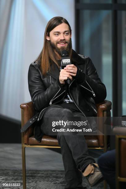 Tom Payne visits Build at Build Studio on January 17, 2018 in New York City.