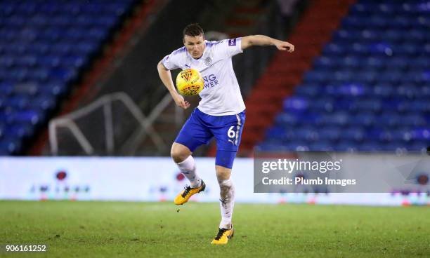 Robert Huth of Leicester City in action during the Checkatrade Trophy tie between Oldham Athletic and Leicester City at Boundary Park, on January...