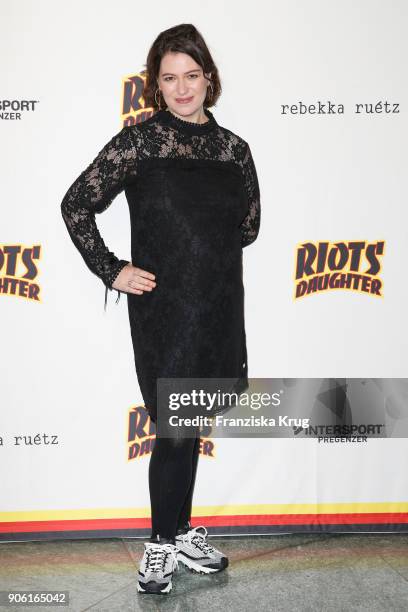 Esther Zimmering during the Rebekka Ruetz Fashion Show at Embassy of Austria on January 17, 2018 in Berlin, Germany.