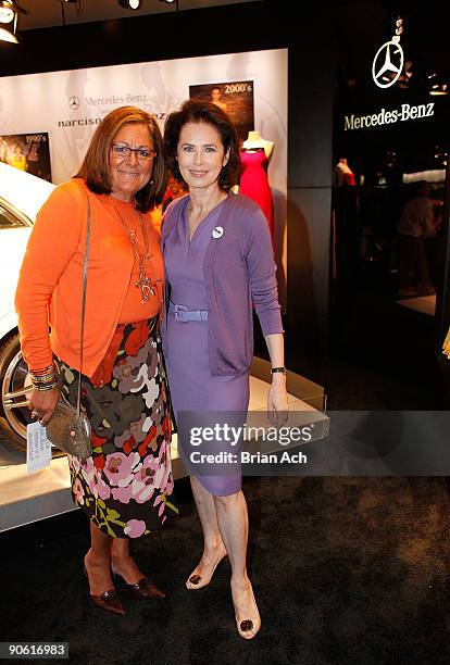 Fern Mallis and Dayle Haddon attend Mercedes-Benz Fashion Week at Bryant Park on September 11, 2009 in New York, New York.