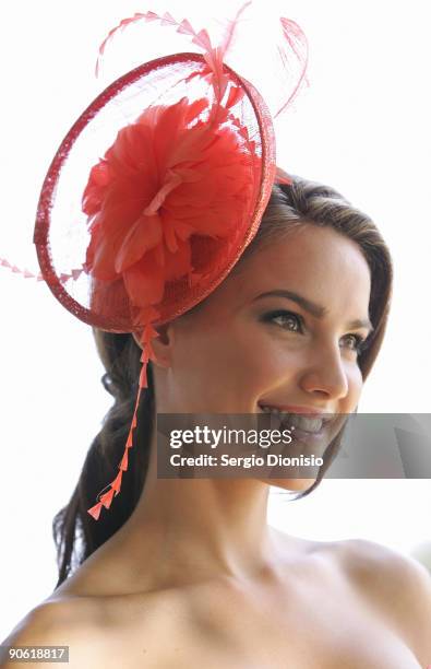 Miss World contestant Rachel Finch attends the Myer Fashion on the Field event on Ladies Day, as part of the 2009 Spring Racing Carnival at Rosehill...