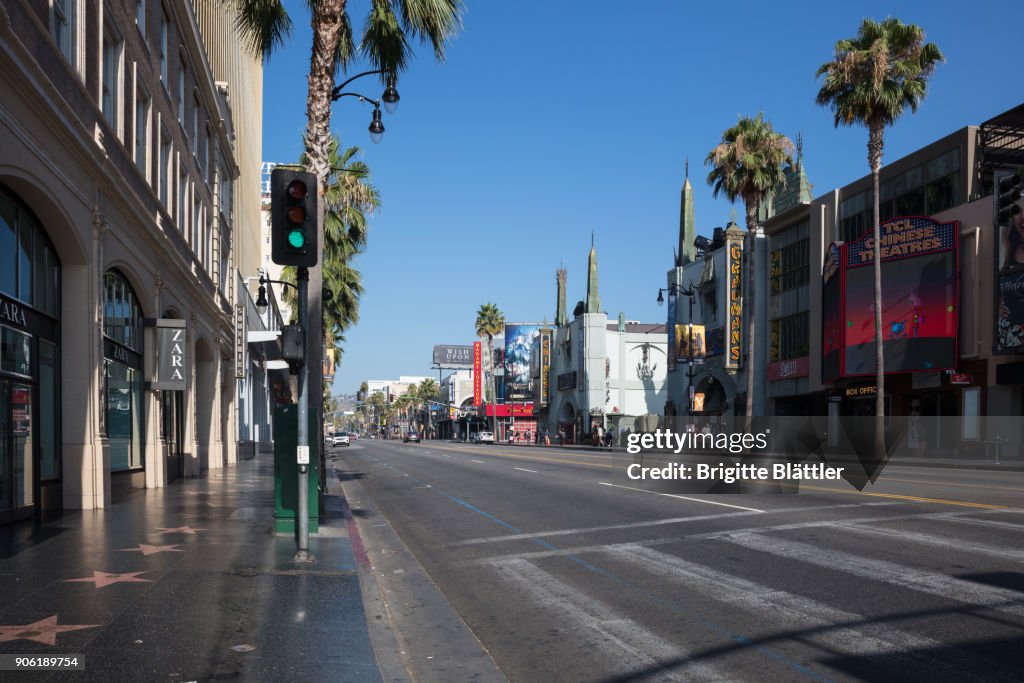Early morning on Hollywood blvd
