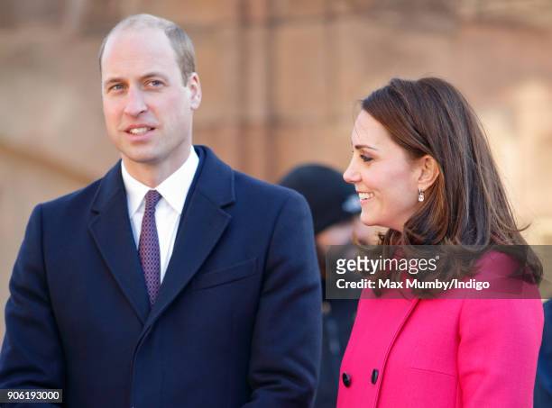 Prince William, Duke of Cambridge and Catherine, Duchess of Cambridge visit Coventry Cathedral on January 16, 2018 in Coventry, England.