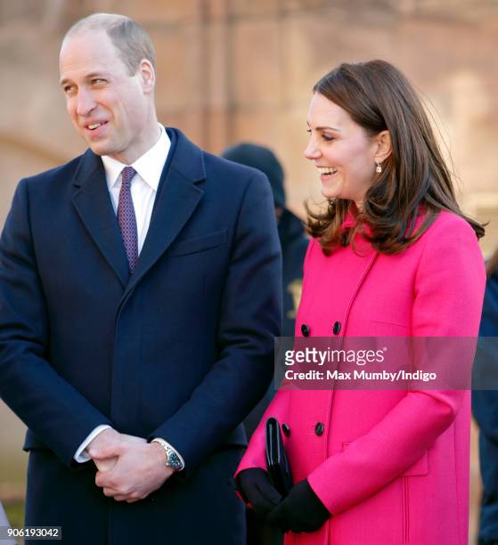 Prince William, Duke of Cambridge and Catherine, Duchess of Cambridge visit Coventry Cathedral on January 16, 2018 in Coventry, England.