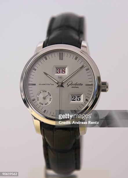 An exemplar of the 'Glashuette Original Senator Calendar' watch is seen on December 19, 2007 in Glashuette, near Dresden, Germany. Mechanical...