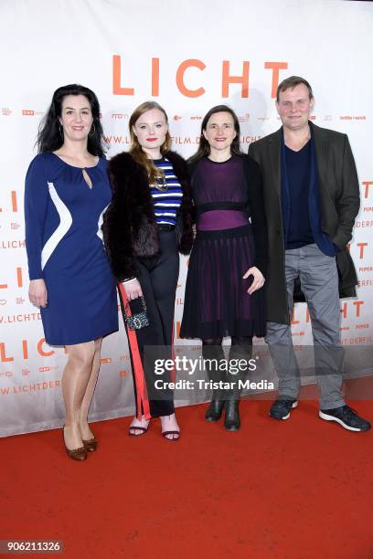 Katja Kolms, Maria Dragus, Barbara Albert and Devid Striesow attend the 'Licht' Premiere at Delphi Filmpalast on January 17, 2018 in Berlin, Germany.