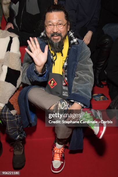 Takashi Murakami attends the Off/White Menswear Fall/Winter 2018-2019 show as part of Paris Fashion Wee January 17, 2018 in Paris, France.