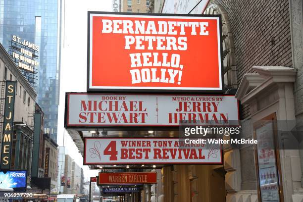 Theatre Marquee unveiling for Bernadette Peters starring in "Hello, Dolly!" at the Shubert Theatre on January 17, 2018 in New York City.