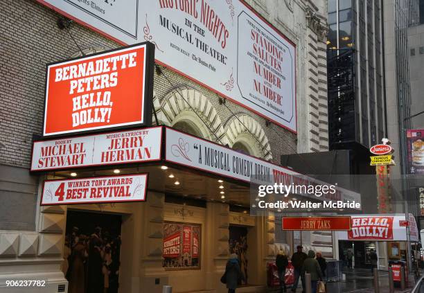 Theatre Marquee unveiling for Bernadette Peters starring in "Hello, Dolly!" at the Shubert Theatre on January 17, 2018 in New York City.