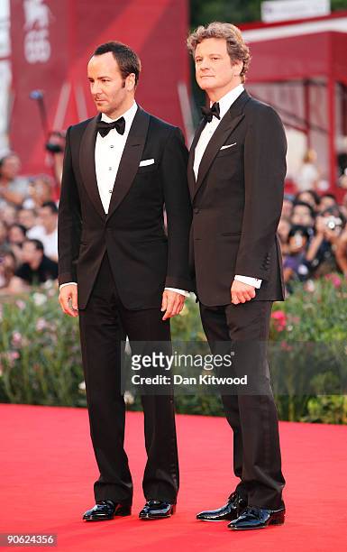 Director Tom Ford and actor Colin Firth attends the Closing Ceremony at the Sala Grande during the 66th Venice Film Festival on September 12, 2009 in...