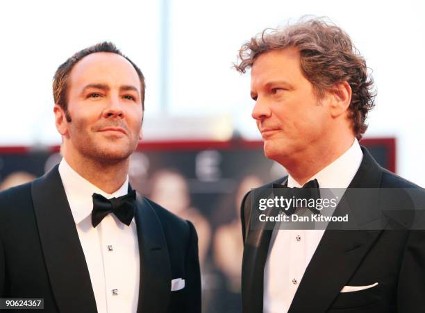 Director Tom Ford and actor Colin Firth attends the Closing Ceremony at the Sala Grande during the 66th Venice Film Festival on September 12, 2009 in...