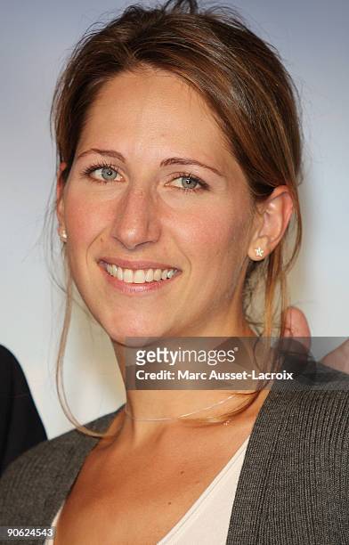 Maud Fontenoy pose for the screening of the movie 'The Cove" at the 35th US film festival in Deauville on September 12, 2009 France