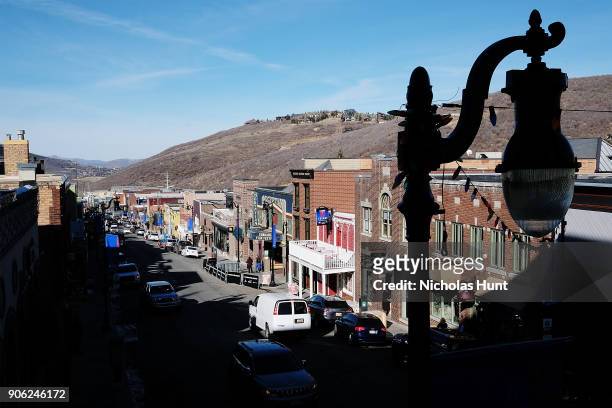 General view as Park City prepares for the 2018 Sundance Film Festival on January 18, 2018 in Park City, Utah.