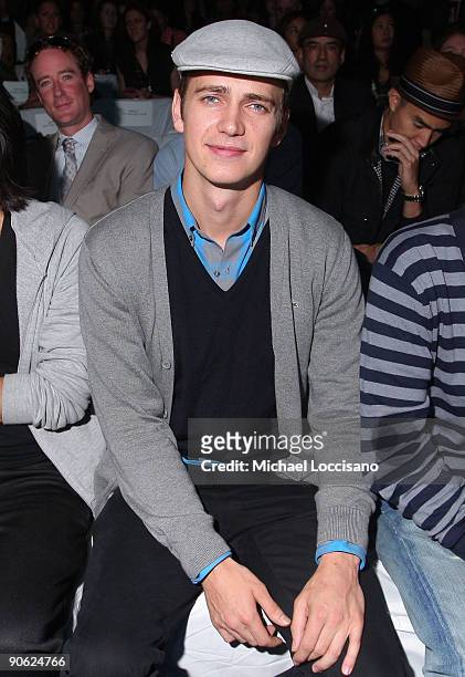 Actor Hayden Christensen attends the Lacoste SS10 Fashion Show at Bryant Park on September 12, 2009 in New York City.