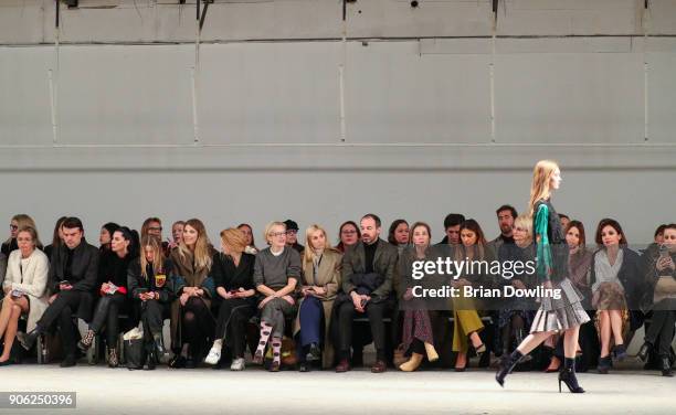 Attendees at Odeeh Defile during 'Der Berliner Salon' AW 18/19 on January 17, 2018 in Berlin, Germany.