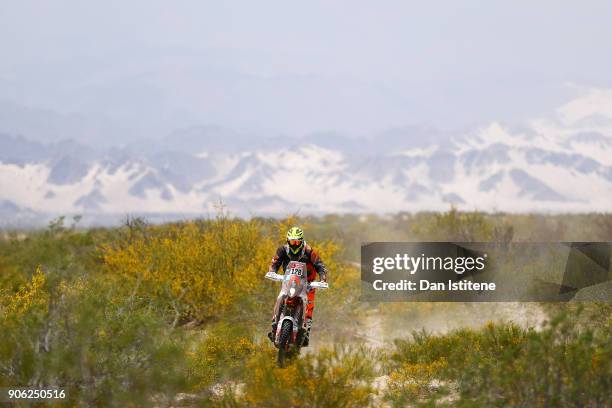 Maikel Smits of the Netherlands and BAS Dakar rides a KTM 450 Rally bike in the Classe 2.1 : Super Production during stage eleven of the 2018 Dakar...