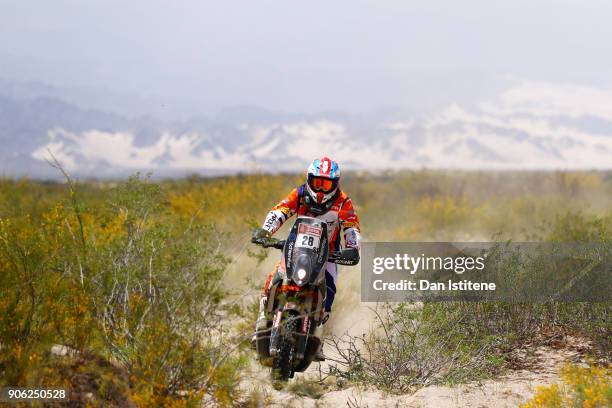 Emanuel Gyenes of Romania and Autonet Motorcycle Team rides a 450 Rally Replica KTM in the Classe 2.2 : Marathon during stage eleven of the 2018...