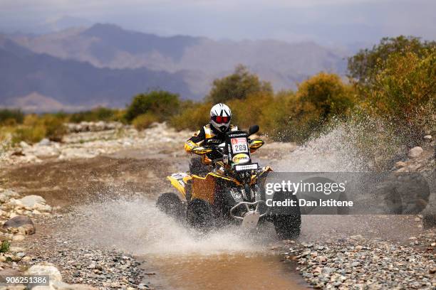 Leonardo Martinez of Bolivia and CAN-AM rides a Renegade 800 CAN-AM quad bike in the Classe : GQ.1 : 2 Roues Motrices - 0during stage eleven of the...