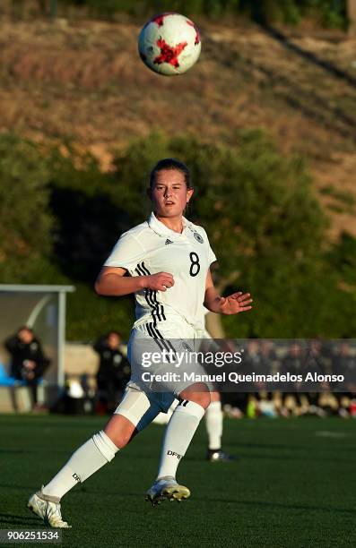 Leonie Koster of Germany in action during the international friendly match between U17 Girl's Germany and U17 Girl's England at Complex Esportiu...