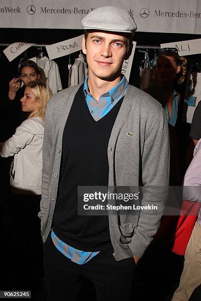 Actor Hayden Christensen attends the Lacoste SS10 Fashion Show at Bryant Park on September 12, 2009 in New York City.