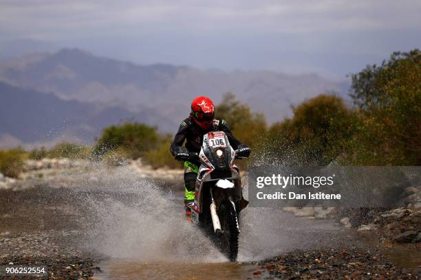 Simon Marcic of Slovenia and Marcic rides a 450 KTM bike in the Classe 2.2 : Marathon during stage eleven of the 2018 Dakar Rally between Belen,...