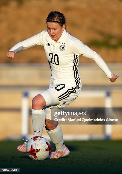 Vanessa Fudalla of Germany in action during the international friendly match between U17 Girl's Germany and U17 Girl's England at Complex Esportiu...