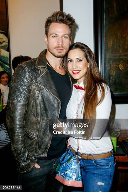 Bachelor Sebastian Pannek and his girlfriend Clea-Lacy attend the Thomas Sabo Press Cocktail during the Mercedes-Benz Fashion Week Berlin A/W 2018 at...