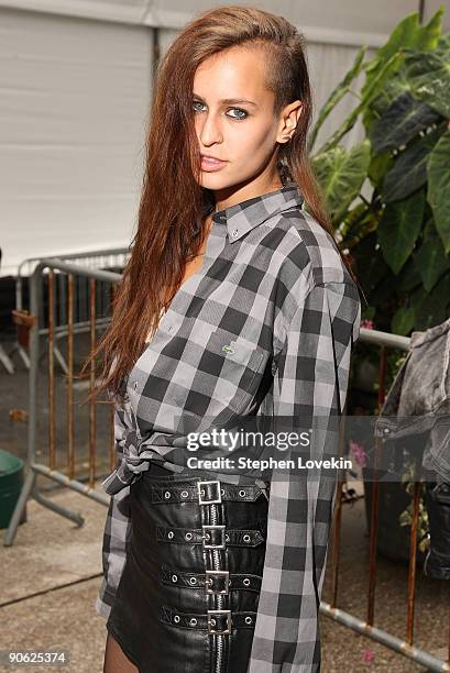 Model Alice Dellal attends the Lacoste SS10 Fashion Show at Bryant Park on September 12, 2009 in New York City.