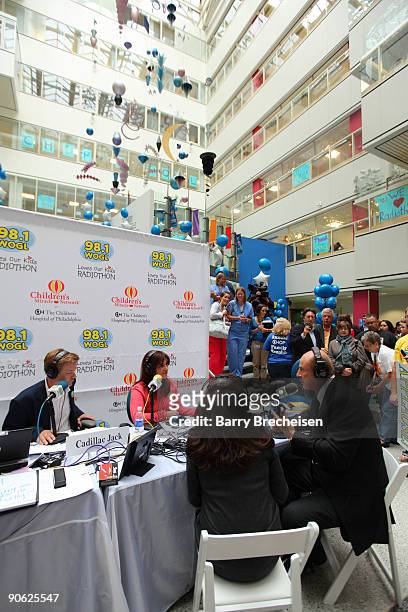 Dr. Phil McGraw and wife Robin McGraw appear at the Children's Hospital of Philadelphia for the Dr. Phil Hits The Streets to Launch 8th Season of Dr...