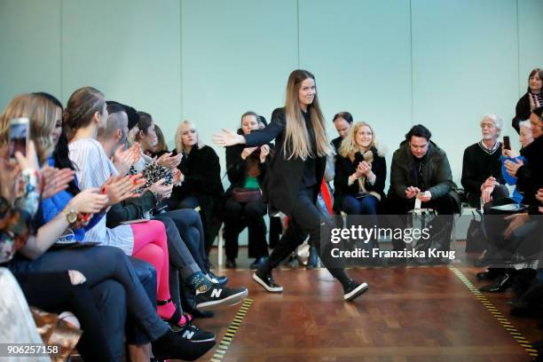 Designer Rebekka Ruetz during the Rebekka Ruetz Fashion Show at Embassy of Austria on January 17, 2018 in Berlin, Germany.