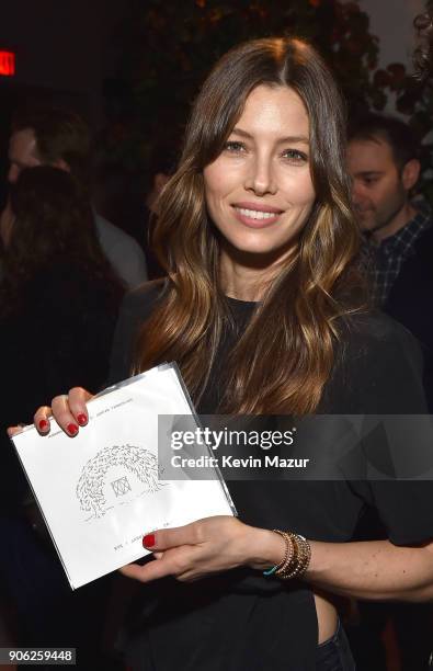 Jessica Biel attends American Express x Justin Timberlake "Man Of The Woods" listening session at Skylight Clarkson Sq on January 16, 2018 in New...