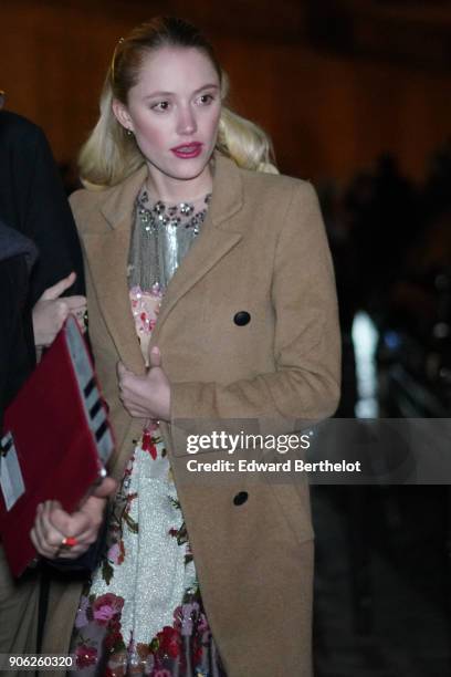 Maika Monroe attends the Valentino Menswear Fall/Winter 2018-2019 show as part of Paris Fashion Week on January 17, 2018 in Paris, France.