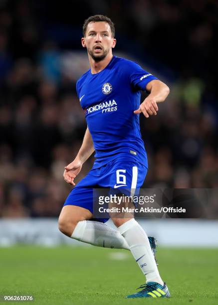 Danny Drinkwater of Chelsea during the Emirates FA Cup Third Round Replay match between Chelsea and Norwich City at Stamford Bridge on January 17,...