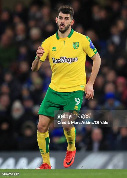 Nelson Oliveira of Norwich City during the Emirates FA Cup Third Round Replay match between Chelsea and Norwich City at Stamford Bridge on January...